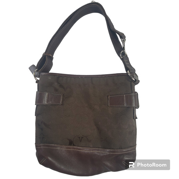 COACH SOHO Brown Signature Hobo X-Body Bag 3574 - Picture 2 of 6